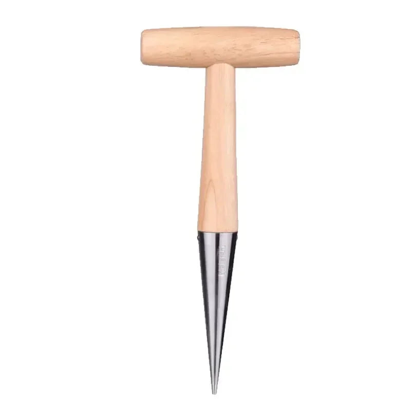 Wood Handle Seedling Planter & Hole Drill Garden Tool Seedling Planting Tool Axl Seeder