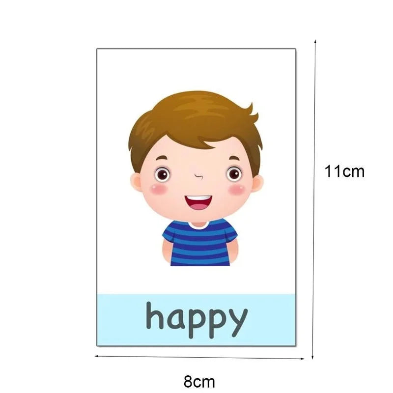 Montessori Emotion Flash Cards for Kids – 12-Piece Learning Set Educational Flash Cards Axl
