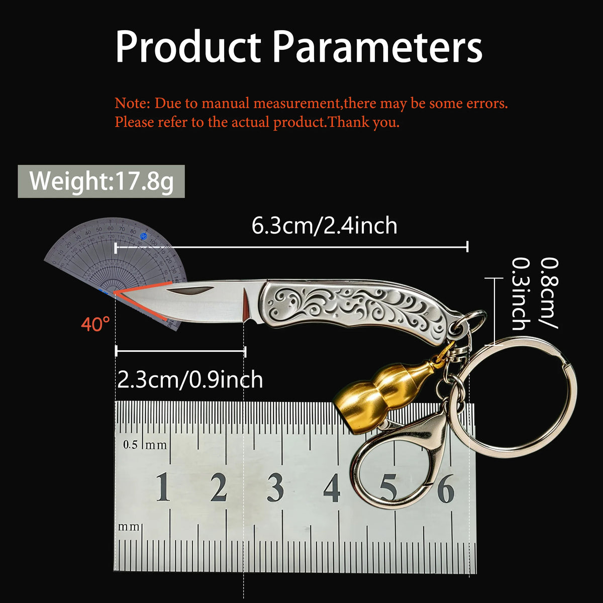 Mini Folding Pocket Knife – EDC Keychain Utility Blade Tool Folding Pocket Knife Axl
