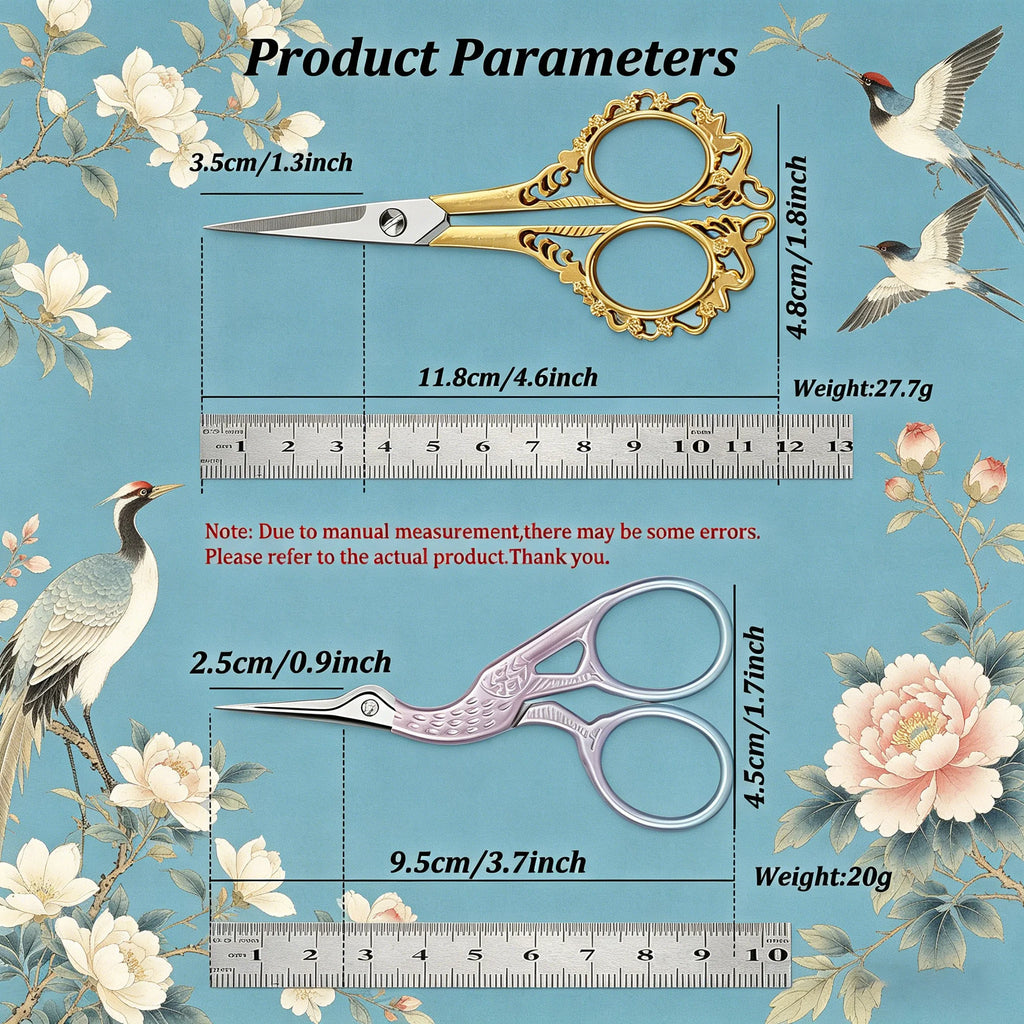 2-Piece Embroidery Scissors Set – Stainless Steel Sewing Shears Embroidery Scissors Set Axl