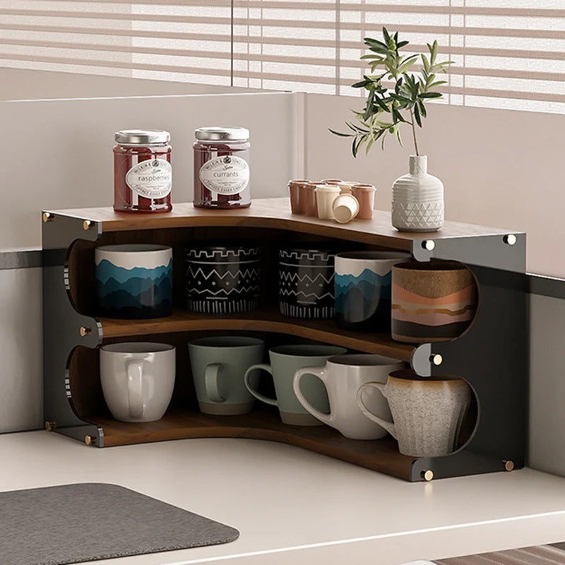 Nordic 3-Tier Corner Storage Shelf – Wood Desk Organizer Rack Corner Storage Shelf Axl