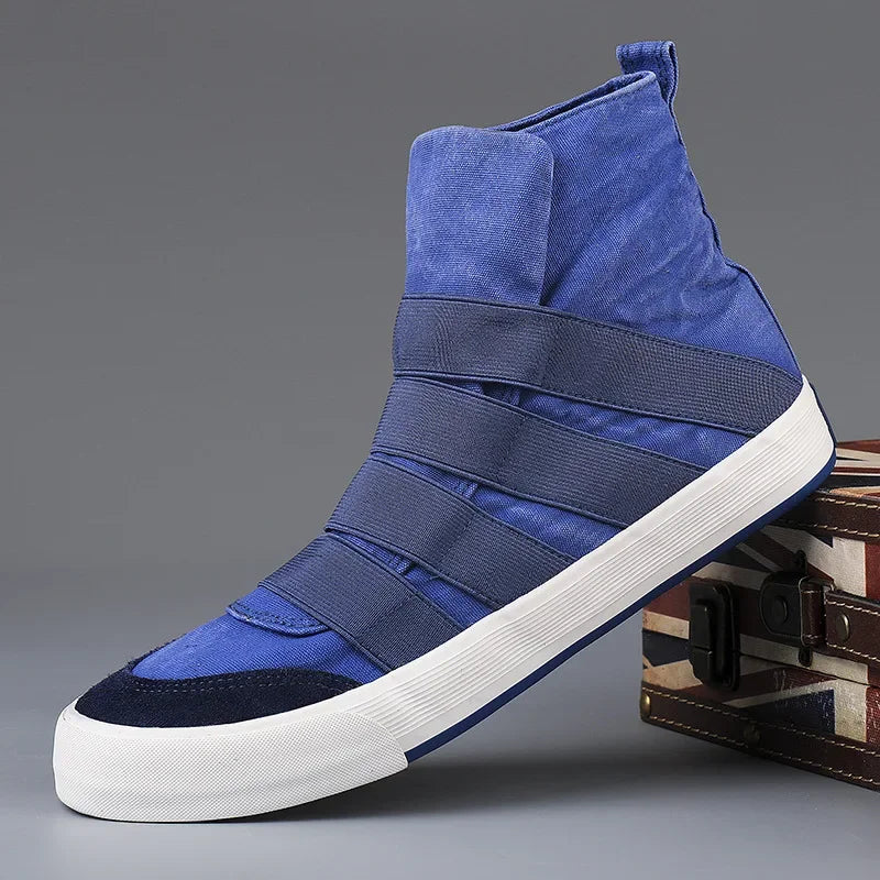 YBQJOO Korean High Cut Canvas Strap Casual Shoes | Unisex Canvas Casual Shoes Axl