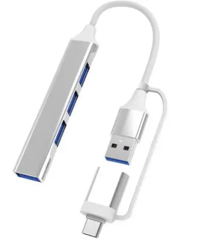 USB-C Hub 4-Port USB 3.0 & 2.0 Aluminum Splitter Adapter USB-C Hub Axl type c silver