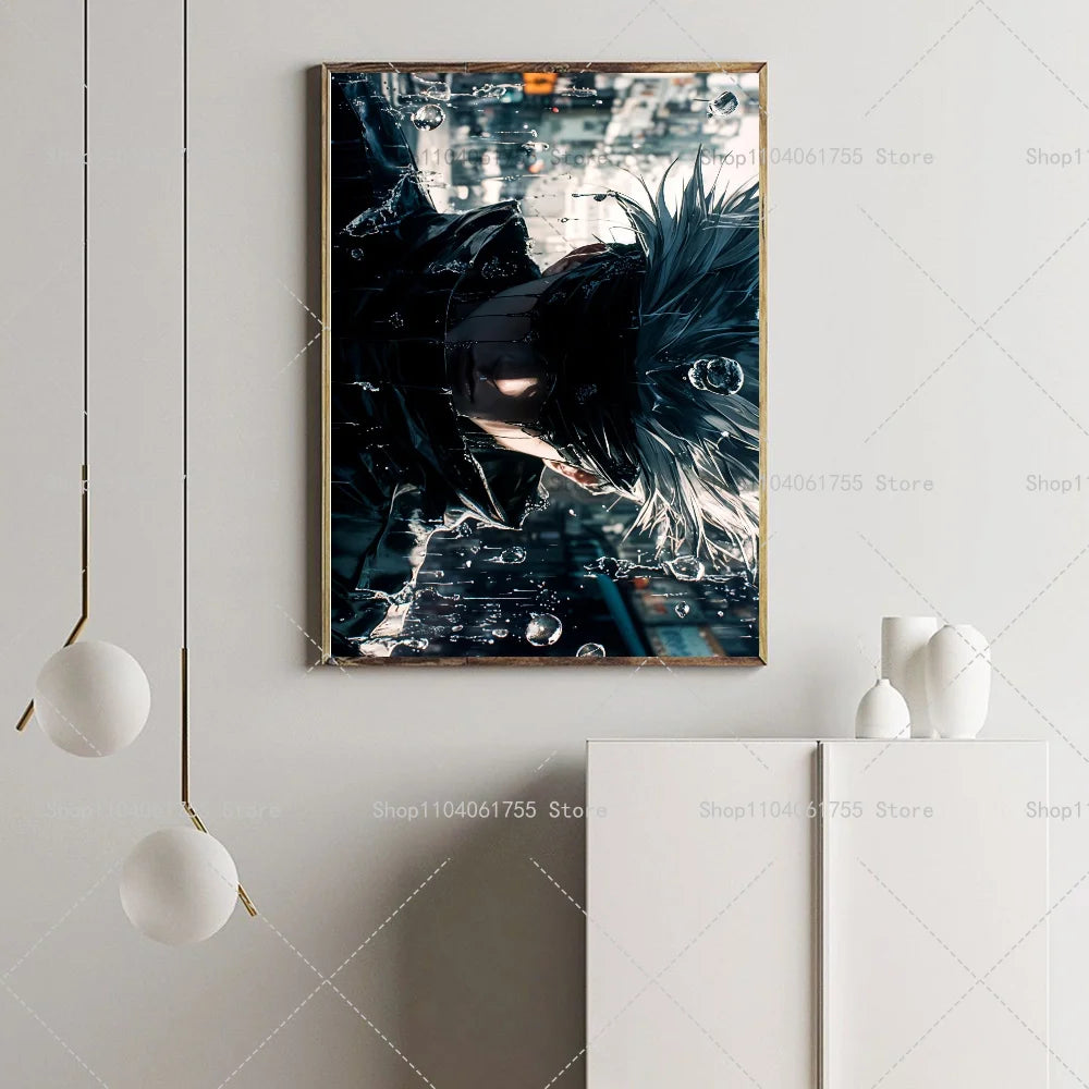 Gojo Satoru Anime Wall Poster – Self-Adhesive Waterproof Sticker Anime Wall Poster Axl