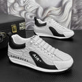 Men's Thick Sole Vulcanized Sneakers – Breathable Casual Shoes Casual Sneakers Axl White Black 44