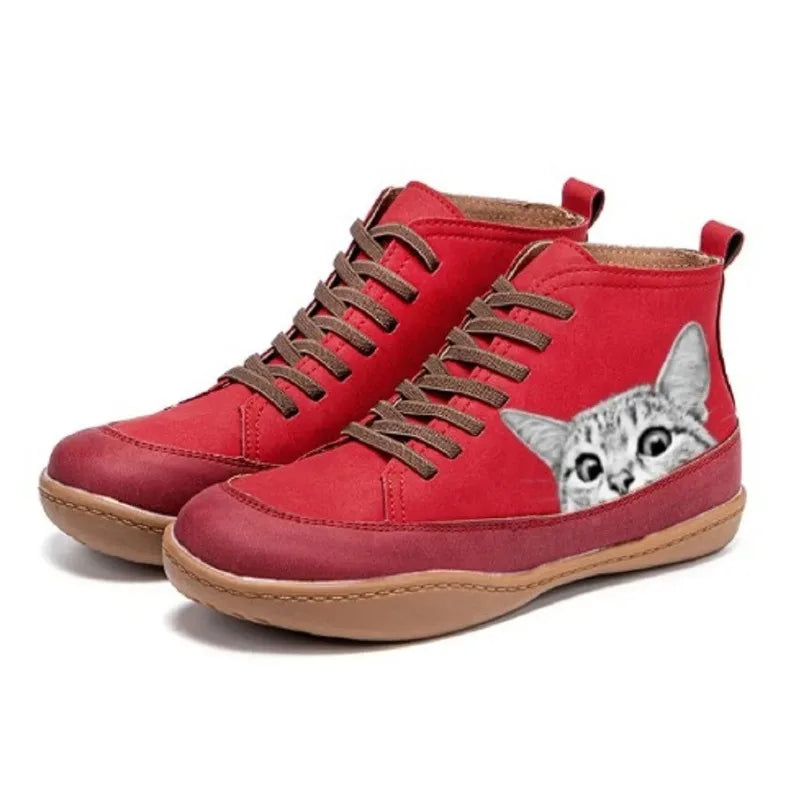 Women's Slip-On Ankle Boots with Fur – Square Heel PU Women's Ankle Boots Axl
