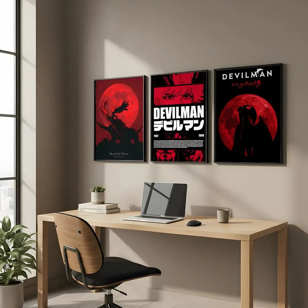 Devilman Crybaby Anime HD Poster – Self-Adhesive Wall Sticker Anime Wall Poster Axl
