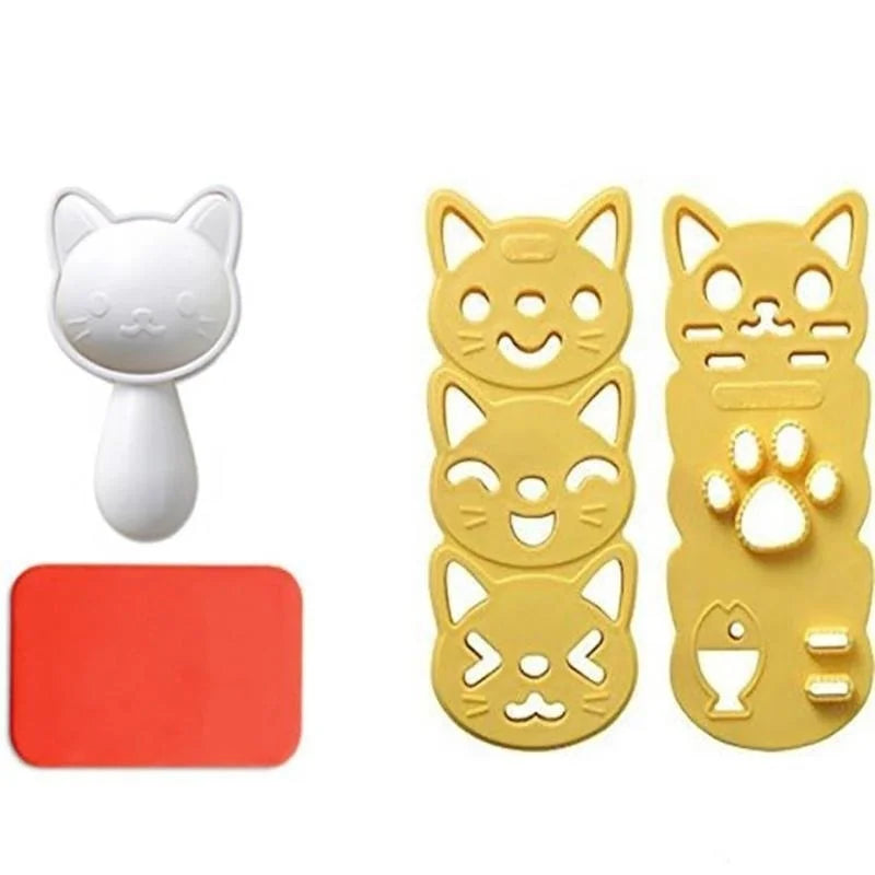 Cat & Rabbit Rice Ball Mold Set – Kids Bento Sushi DIY Tool Rice Ball Mold Set Axl