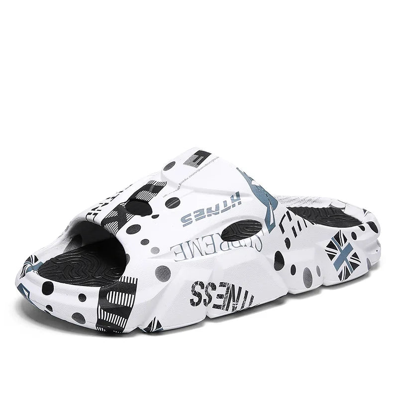 YBQJOO Men's Anti-Slip Beach Slippers | Outdoor Casual Shoes Men's Beach Slippers Axl WHITE 37