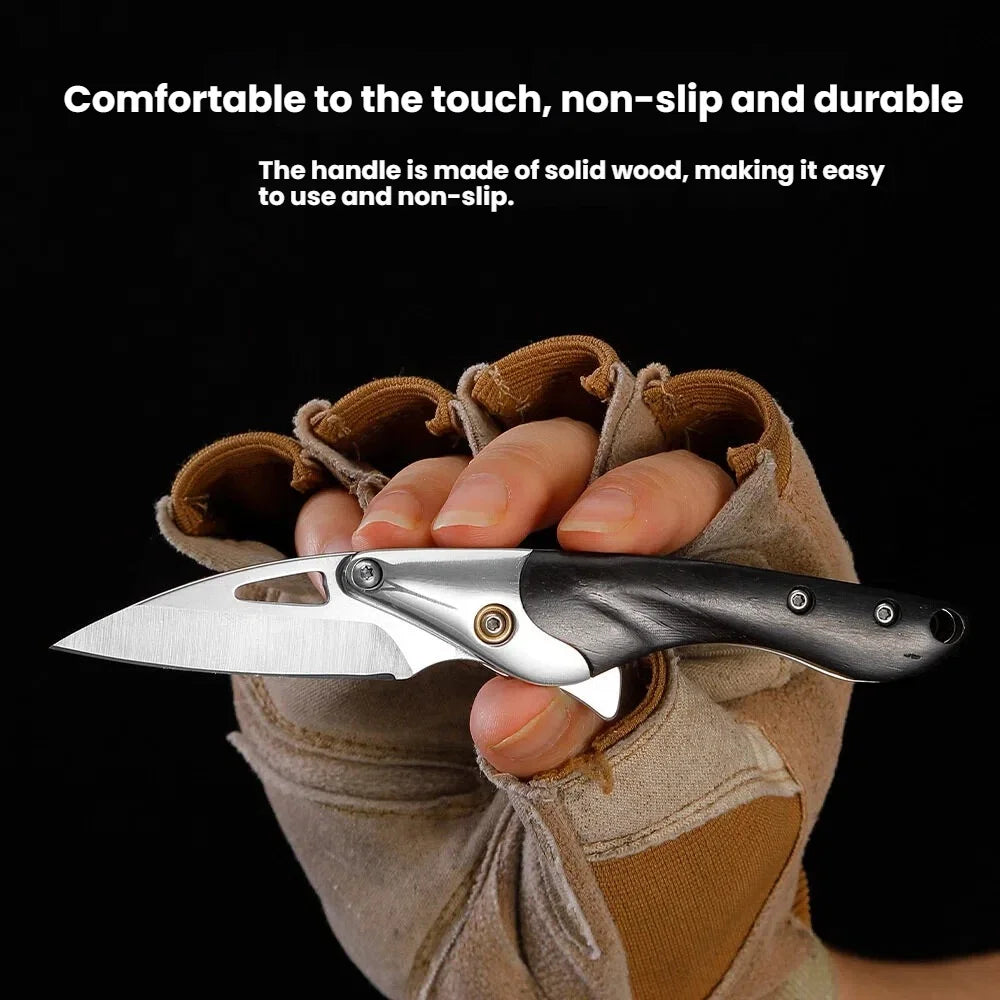 Folding Fruit Knife – Black Walnut & 7Cr17 Stainless Steel Folding Paring Knife Axl