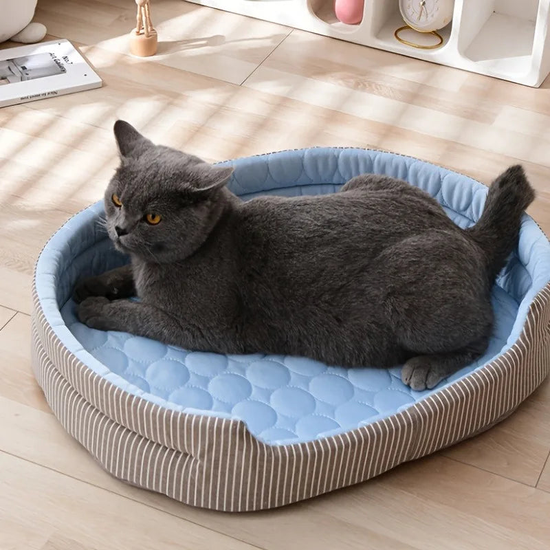 Ice Silk Pet Cooling Pad – Round Bed for Cats & Dogs Pet Cooling Bed Axl