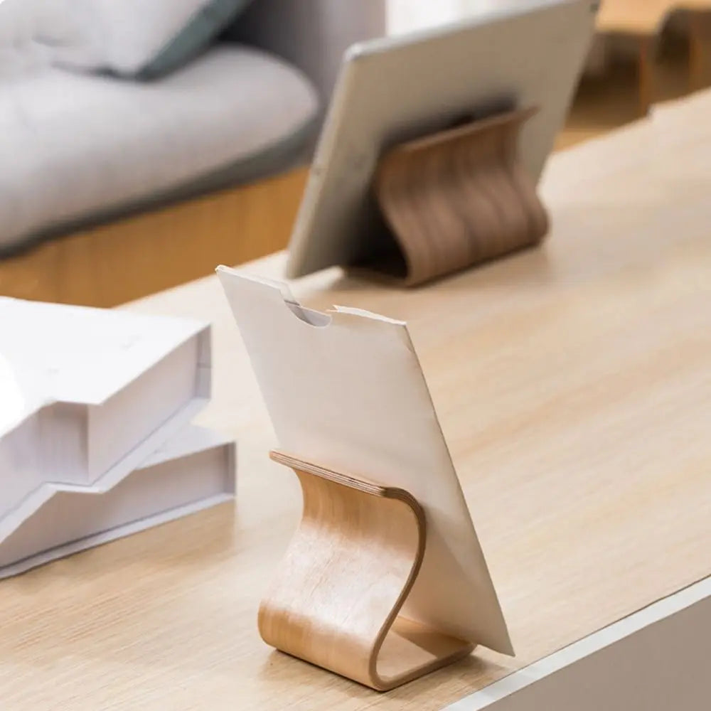 Solid Wood Phone Stand – Portable Wooden Mobile Holder Desk Wooden Phone Stand Axl