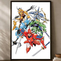 Ronin Warriors Anime PVC Wall Poster – Self-Stick HD Art Decor Anime Wall Poster Axl White07 60X90cmNoframe
