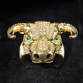 Huitan Cow Design Gold Tone Statement Ring – Green Eyes CZ Fashion Statement Ring Axl DJ099 8