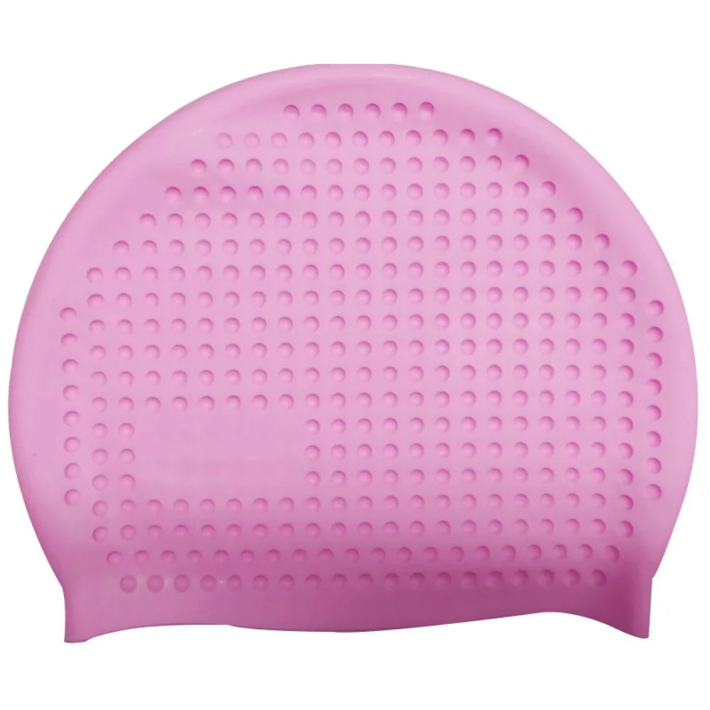 Non-Slip Silicone Swim Cap – Plus Size Waterproof Bathing Cap Silicone Swim Cap Axl Pink