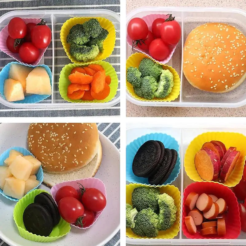 Silicone Bento Lunch Box Dividers 12/24 Pcs – Kids Cups Bento Box Dividers Axl