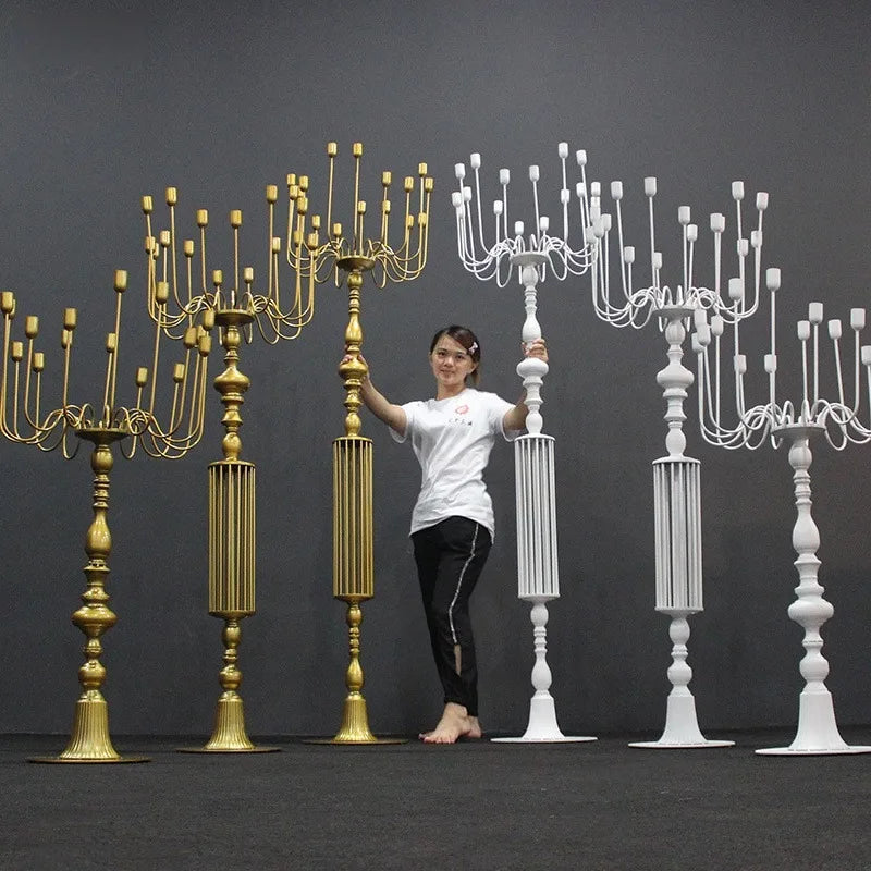 Giant Iron Floor Candlestick Holder – Luxury Wedding Decor Floor Candle Holder Axl