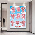 Gloomy Bear Cartoon Poster – Self-Adhesive Waterproof Wall Art Wall Art Poster Axl z15 50X70cmNoframe