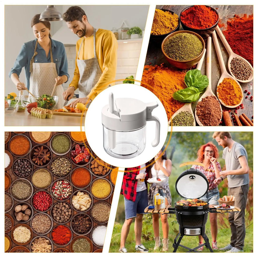Moisture-Proof Seasoning Jar with Spoon | 380ml Spice Container Spice Storage Jar Axl