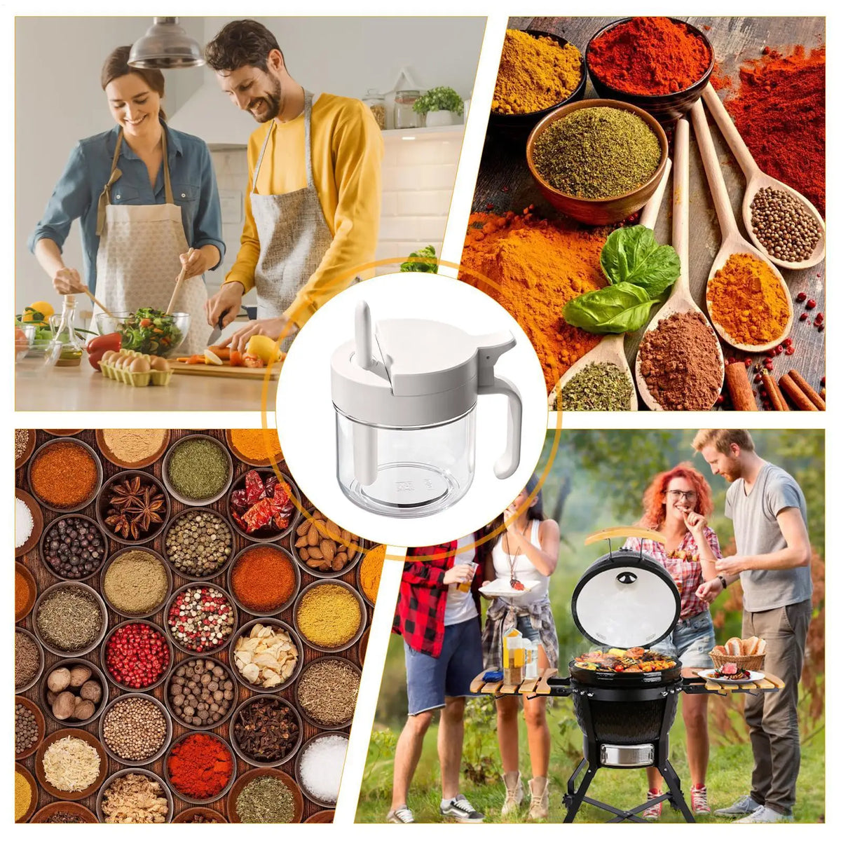 Moisture-Proof Seasoning Jar with Spoon | 380ml Spice Container Spice Storage Jar Axl