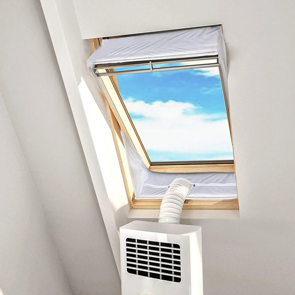 Portable AC Window Sealing Kit – 2-Pack Exhaust Vent Cloth AC Window Vent Kit Axl
