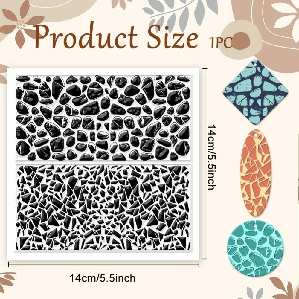 Polymer Clay Texture Sheets – Tile & Pebble Stamp Mat for DIY Clay Texture Stamp Axl