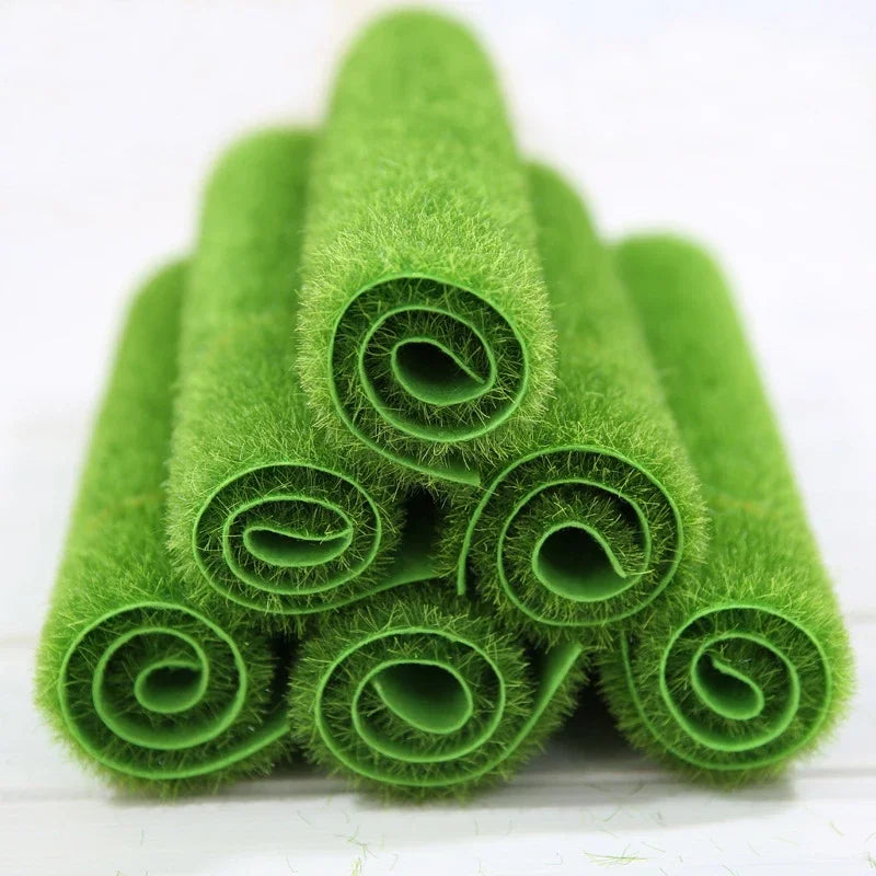 Artificial Moss Grass Mat – DIY Micro Landscape Flocked Turf Artificial Moss Mat Axl 30x30cm