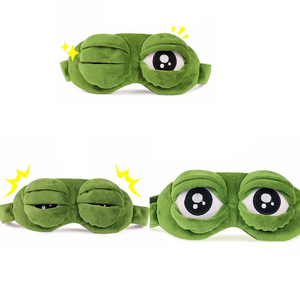 3D Frog Sleep Mask – Soft Cotton Eye Cover for Travel & Rest Sleep Eye Mask Axl