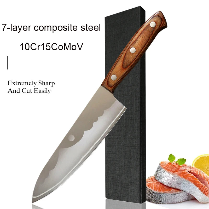 Japanese Chef's Knife 7-Layer 10Cr15CoMoV Steel | Slicing Knife Chef's Knife Axl