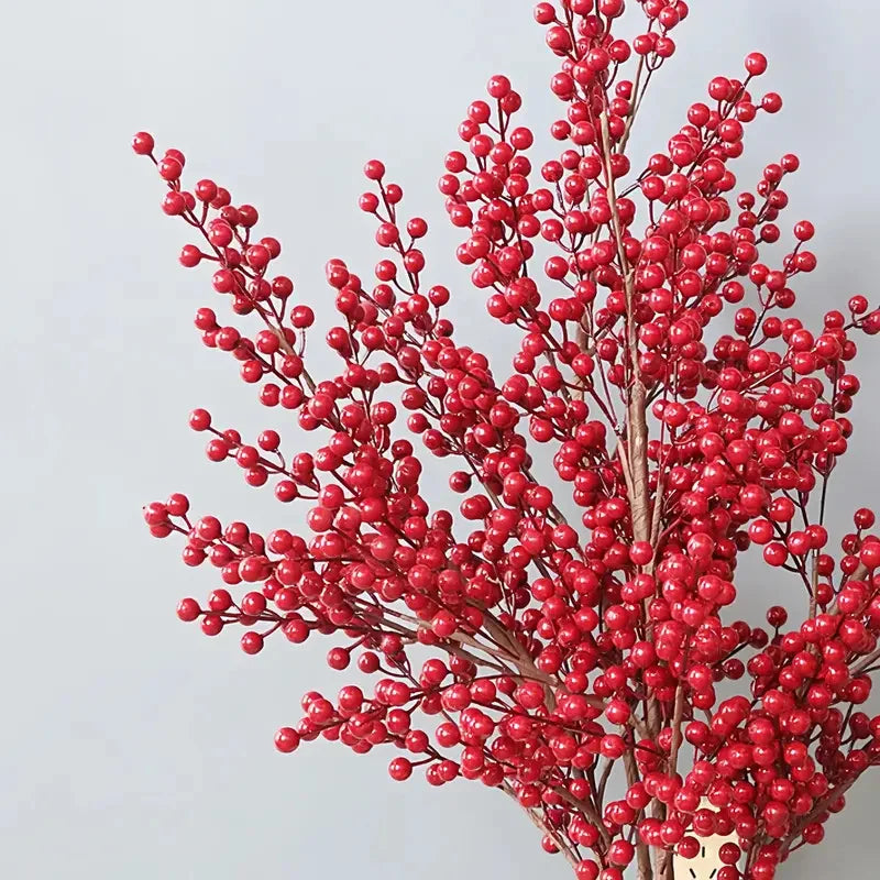 Artificial Holly Fruit Branches 10/30 PCS – Christmas Décor Artificial Flower Branches Axl
