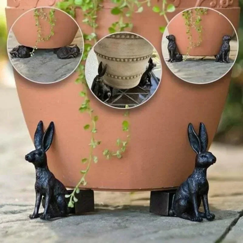 Animal Pot Holder Set – Dog Cat Rabbit Resin Garden Figurines Resin Garden Figurines Axl