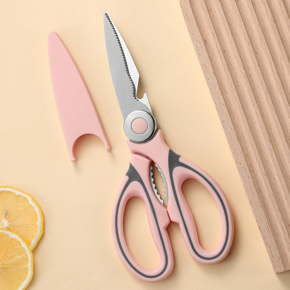 Multifunction Stainless Steel Kitchen Scissors | Food & Bone Shears Kitchen Scissors Axl Pink
