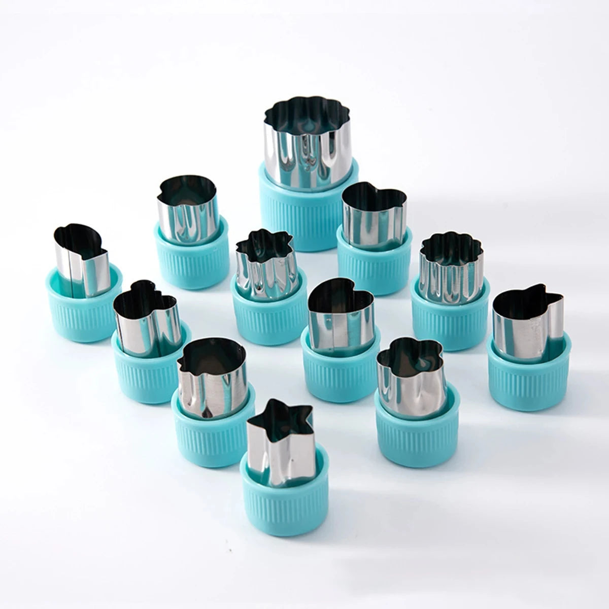 Leeseph 12-Piece Mini Cookie Cutter Set – Stainless Steel Cookie Cutter Set Axl Blue