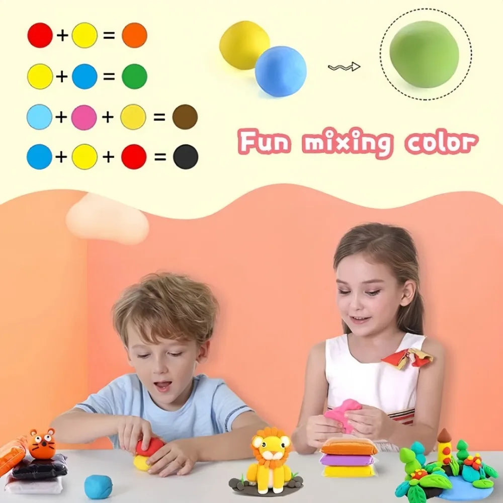 36-Color Air Dry Modeling Clay Set – Kids DIY Art Kit Modeling Clay Set Axl