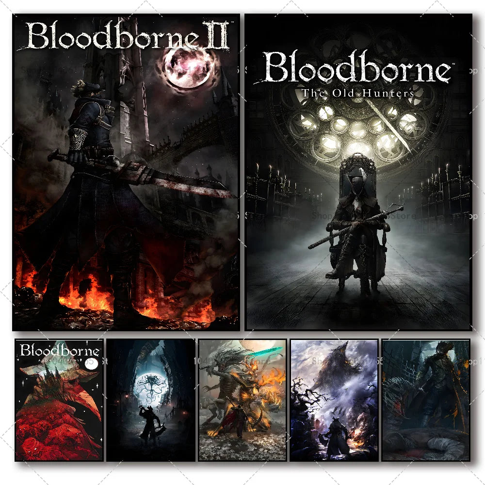 Bloodborne Game Poster – Waterproof Self-Adhesive Wall Art Sticker Wall Art Poster Axl