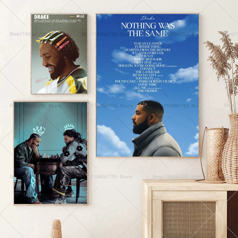 Drake Rapper Wall Poster – Self-Adhesive Waterproof Art Sticker Wall Art Poster Axl