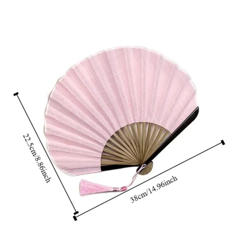 Chinese Folding Hand Fan – Cotton Linen & Bamboo | Women's Folding Hand Fan Axl