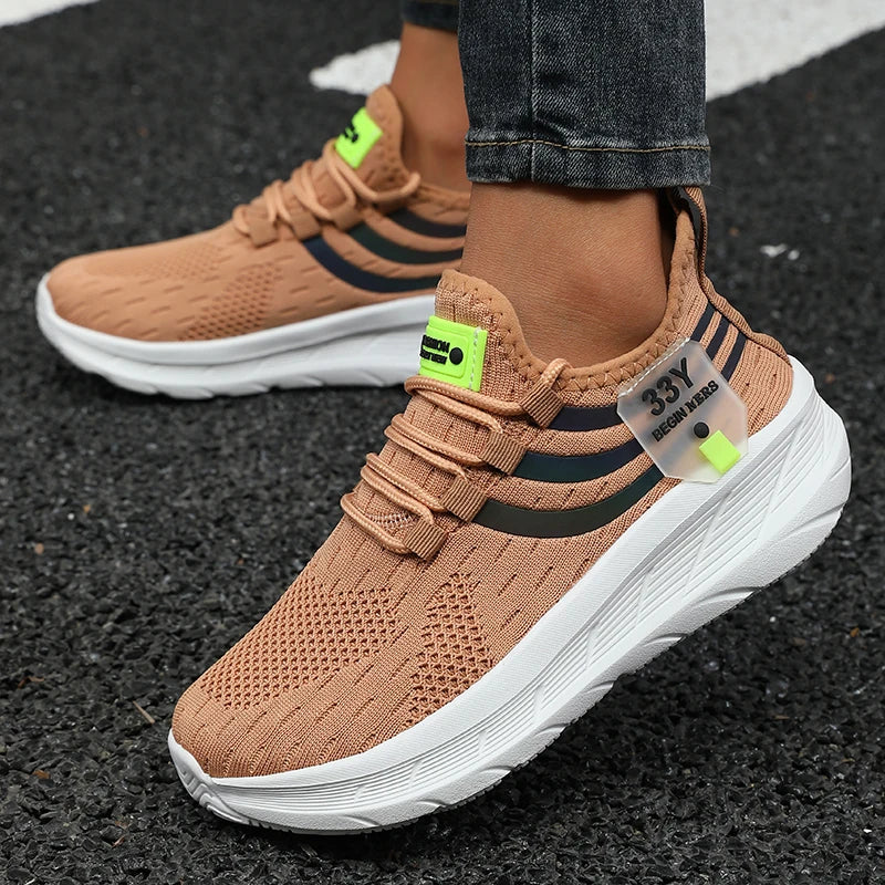 AZGB Women's Lightweight Breathable Mesh Running Shoes Women's Running Shoes Axl Khaki 46