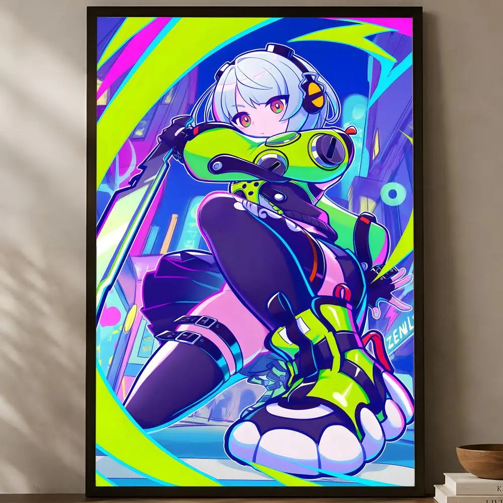 Zenless Zone Zero Self-Stick HD Wall Poster – Waterproof Wall Art Poster Axl White15 60X90cmNoframe