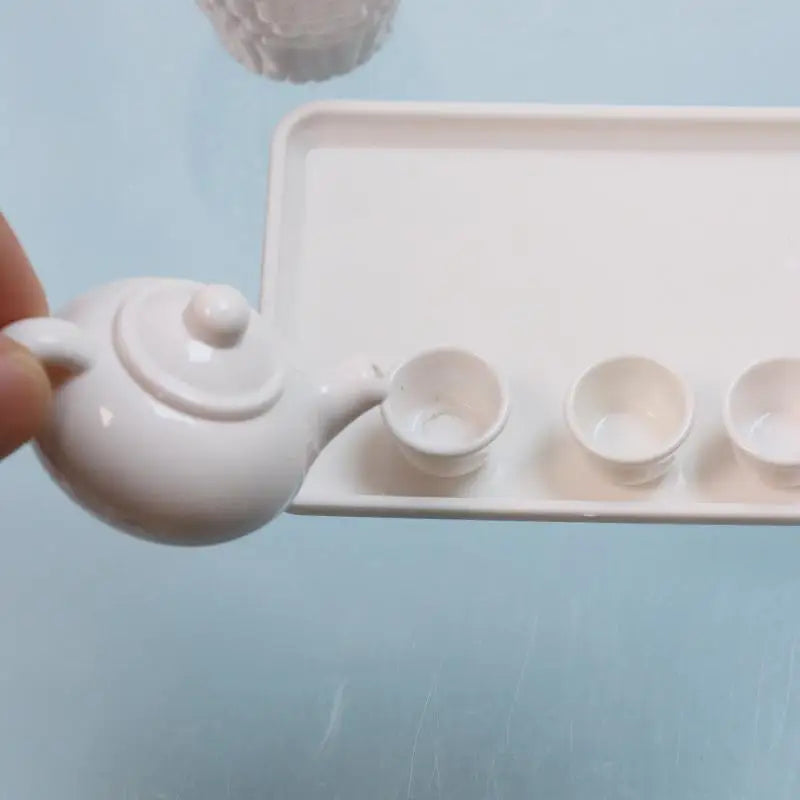 Dollhouse Miniature Tea Set 1:12 Scale – Teapot Cups & Tray Dollhouse Miniature Set Axl