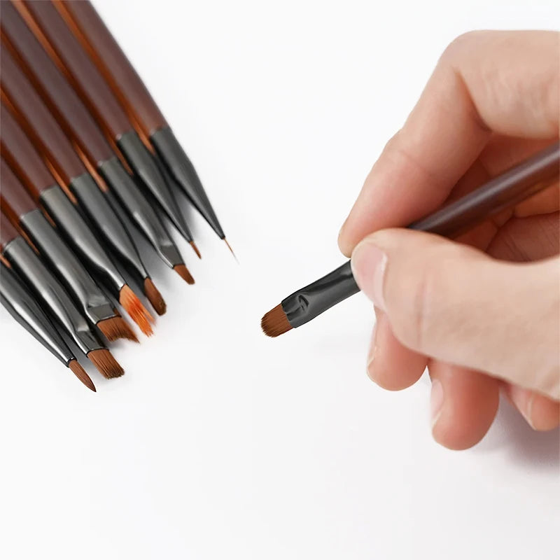 9-Piece Acrylic Nail Art Brush Set – UV Gel & Carving Pens Nail Art Brush Set Axl