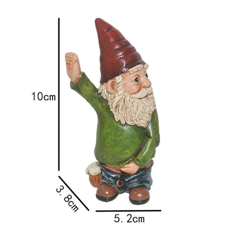 Urinating Gnome Statue – Resin Dwarf Garden Sculpture Garden Gnome Statue Axl 10cm