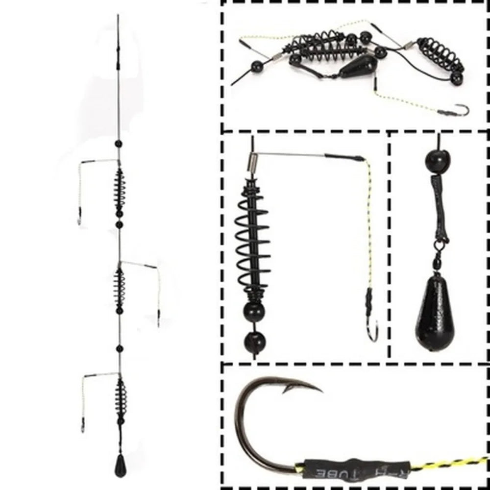Carp Fishing Bait Cage Feeder Set – Jig Hooks Tackle Kit Fishing Feeder Kit Axl