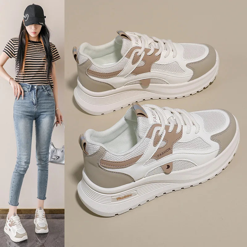Women's Casual Lace-Up Sneakers | Soft Sole Breathable Shoes Women's Sneakers Axl