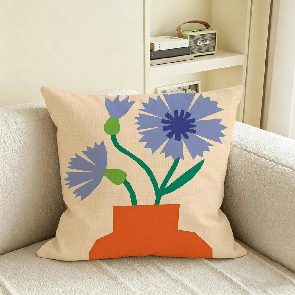 Natural Linen Cushion Cover – Printed Pillowcase Sofa & Bed Linen Cushion Cover Axl