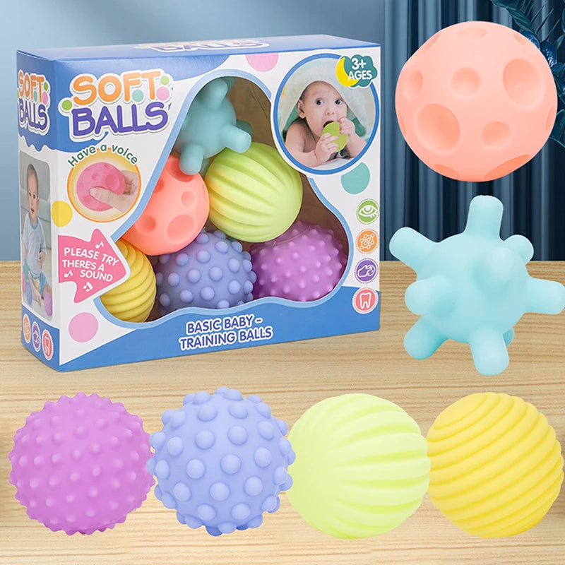 6-Piece Baby Sensory Balls – Textured Infant Rattle Toy Set Baby Sensory Toy Set Axl