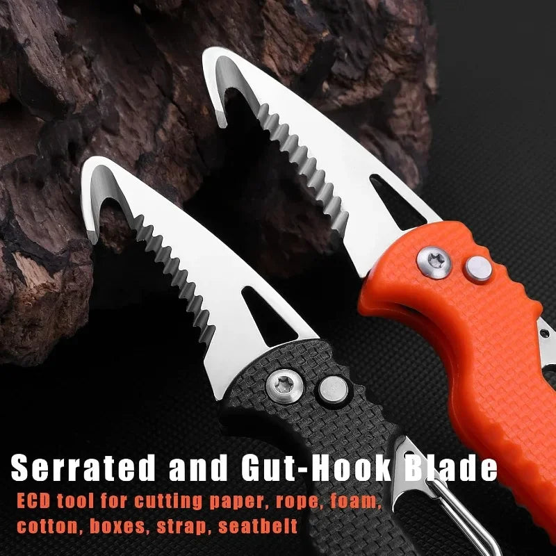 KEMORELA Foldable Serrated Pocket Knife EDC Keychain Tool Folding Pocket Knife Axl