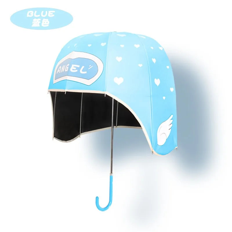Kids Cartoon Long Handle Umbrella – Sun & Rain Parasol Hat Kids Cartoon Umbrella Axl Adult Blue