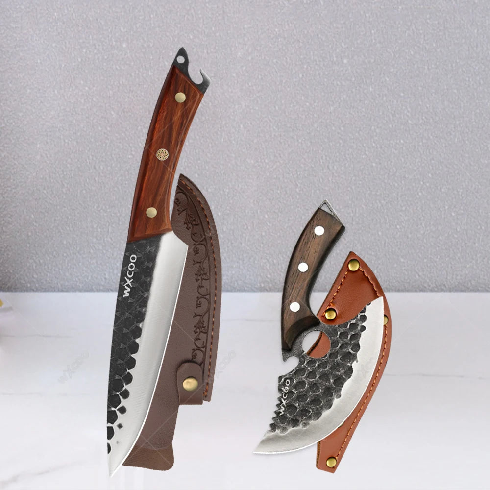 Stainless Steel Boning Knife with Sheath – Sharp Multipurpose Chef Knife Boning Knife Axl Set C 2pcs