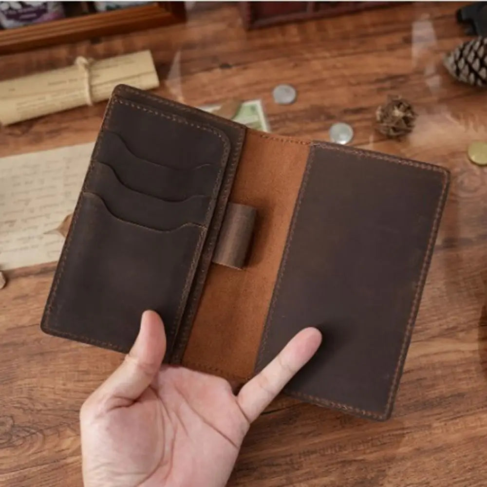 Crazy Horse Leather Journal Cover – Pen Slot & Card Holder Leather Journal Cover Axl
